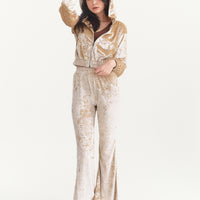 luxe velour stretch flare pants