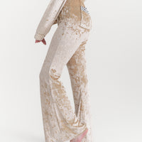luxe velour stretch flare pants