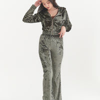 luxe velour stretch flare pants