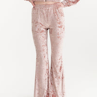 luxe velour stretch flare pants
