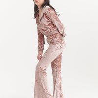 luxe velour stretch flare pants