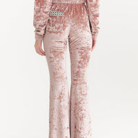 luxe velour stretch flare pants