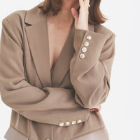 luxe padded blazer jacket