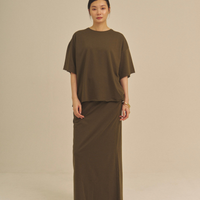 Gentle Line Lounge Skirt / 松葉(khaki)