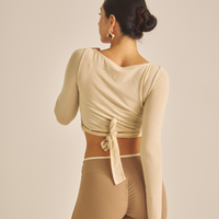 Amber Soft Wrap Cardigan / 白茶(beige)