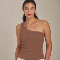 asanoha shoulder tank / brown