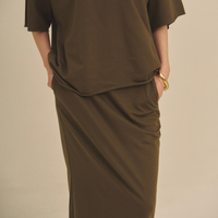 Gentle Line Lounge Skirt / 松葉(khaki)
