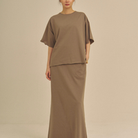 Relaxed Graceful Silhouette Tee / 紫鼠(charcoal)