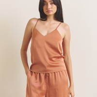Soft Terra Satin Camisole / 琥珀(orange)
