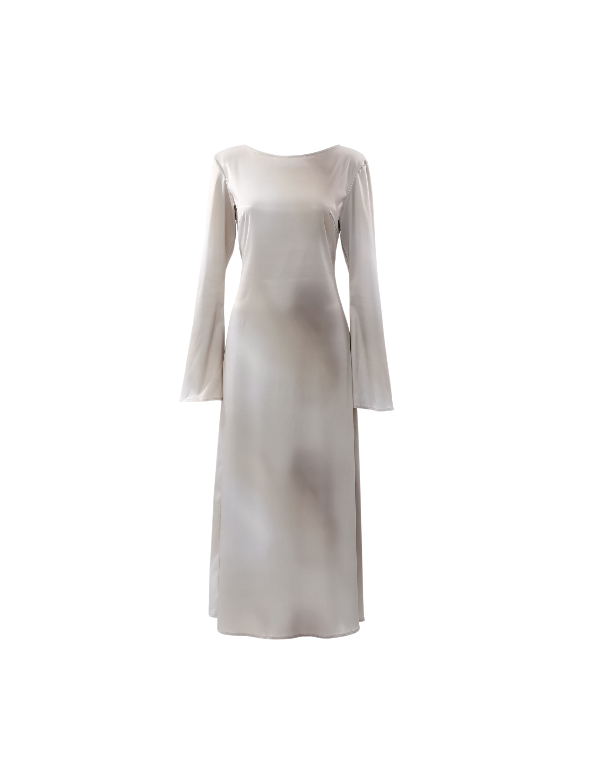 satin back open maxi dress / 亜麻(beige) – AMATERASJAPAN satin back open maxi dress / 亜麻(beige) – AMATERASJAPAN