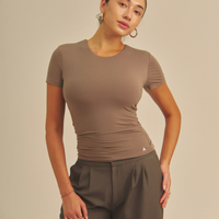 Aurafit Padded Tee / 紫鼠(charcoal)