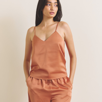 Soft Terra Satin Camisole / 琥珀(orange)
