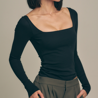 Dreamy×WABISABI long sleeve top / 墨(black)