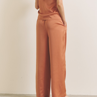 Soft Terra Satin Pants / 琥珀(orange)