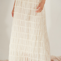 Ocean Breeze Elegant Chiffon Skirt / 胡粉(off white)