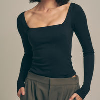 Dreamy×WABISABI long sleeve top / 墨(black)