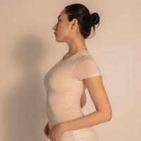 AuraFit Padded Tee / 胡粉(off white)
