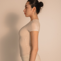 AuraFit Padded Tee / 胡粉(off white)