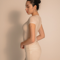 AuraFit Padded Tee / 胡粉(off white)