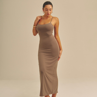 Aura Fit Padded Maxi Camisole Dress / 紫鼠(charcoal)