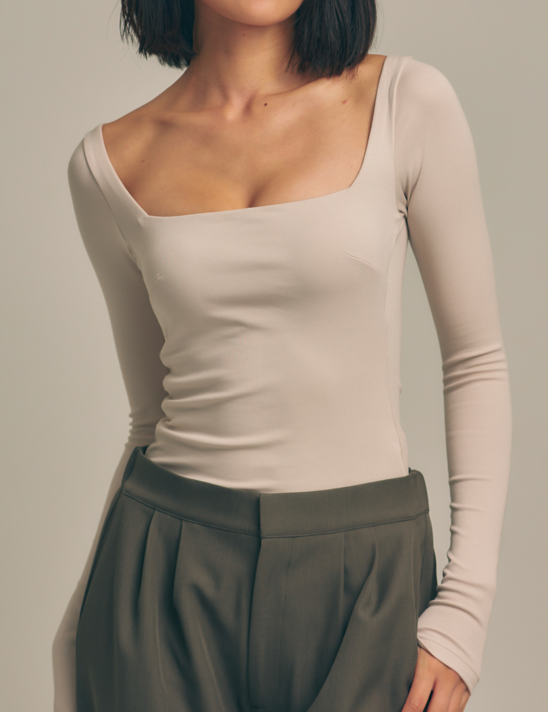 【1月上旬発送】Dreamy×WABISABI long sleeve top / 枯野(ivory beige)