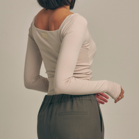 【1月上旬発送】Dreamy×WABISABI long sleeve top / 枯野(ivory beige)