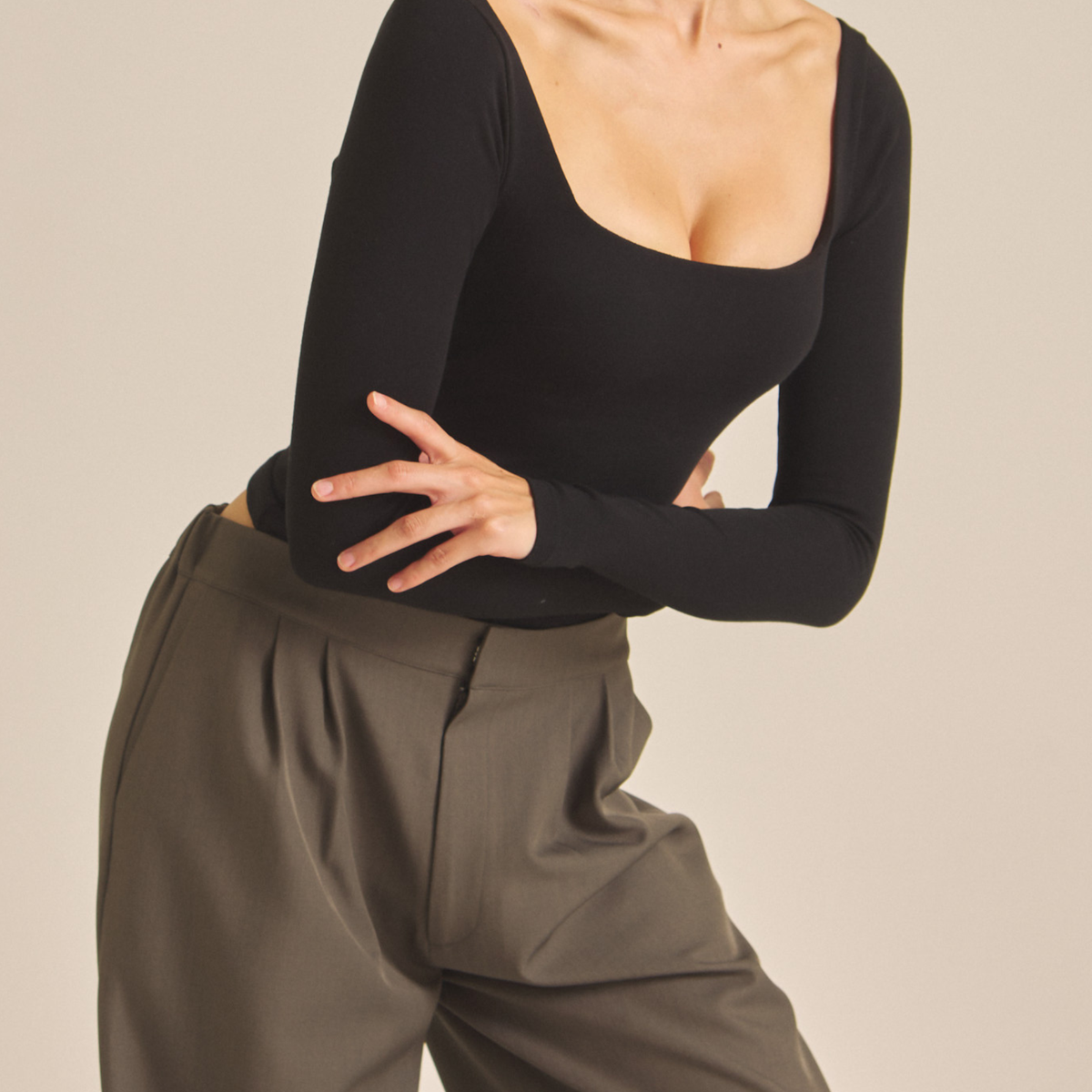 1月上旬発送】Dreamy×WABISABI long sleeve top / 墨(black