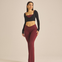 Maple Curve Flare Leggings / 葡萄茶(burgundy)