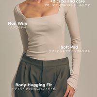 【1月上旬発送】Dreamy×WABISABI long sleeve top / 枯野(ivory beige)