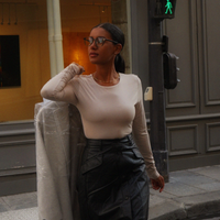 【COMING SOON】Aurafit Padded Long Sleeve Top / 亜麻色(greige)