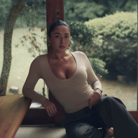 Aurafit V-Line Padded Longsleeve / 亜麻色(greige)