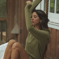 Sunlit Winery Fluffy Knit Rompers / 抹茶(matcha)