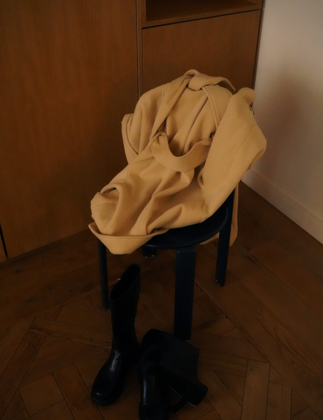 【11月中旬発送】Elegant Kimono Long Coat / 蜂蜜色(yellow)