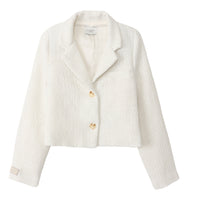 tweed crop blazer jacket