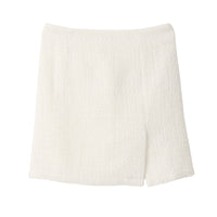tweed slit mini skirt