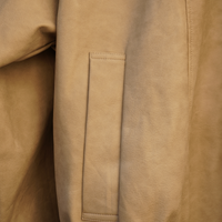 Vegan leather city jacket / 白花(ivory)