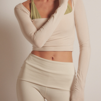 AuraFit Padded Layered Top / 胡粉(off white)