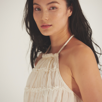 Ocean Breeze Elegant Chiffon Top / 胡粉(off white)