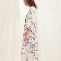 luxe KIMONO robe / 白花 (ivory)