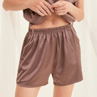 mix and match smooth satin pants / 枯茶(dark brown)