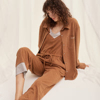 cotton blend styleup rompers / 胡桃(light brown)