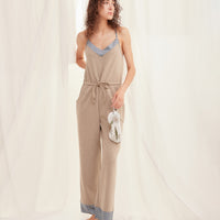cotton blend styleup rompers / 胡桃(light brown)