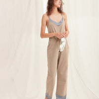 cotton blend styleup rompers / 胡桃(light brown)