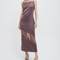 cocktail see through dress / 枯茶(dark brown)