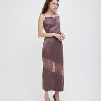 cocktail see through dress / 枯茶(dark brown)