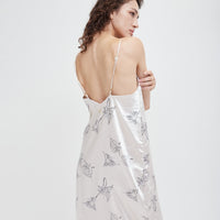 rich satin dress / 白花 (ivory)
