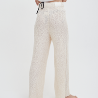 knit loose pants with satin petticoat