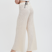knit loose pants with satin petticoat