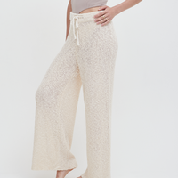 knit loose pants with satin petticoat