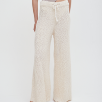 knit loose pants with satin petticoat
